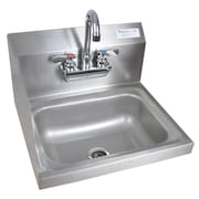 BK RESOURCES Hand Sink Stainless Steel w/Left Side Splash, Faucet 1-7/8"DR 2Holes BKHS-W-1410-LS-P-G
